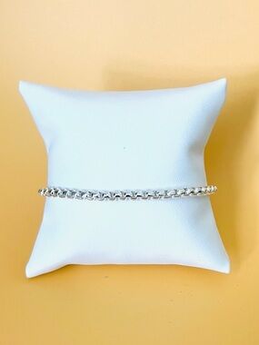Box Silver chain design bracelet lobster clasp stamped .925